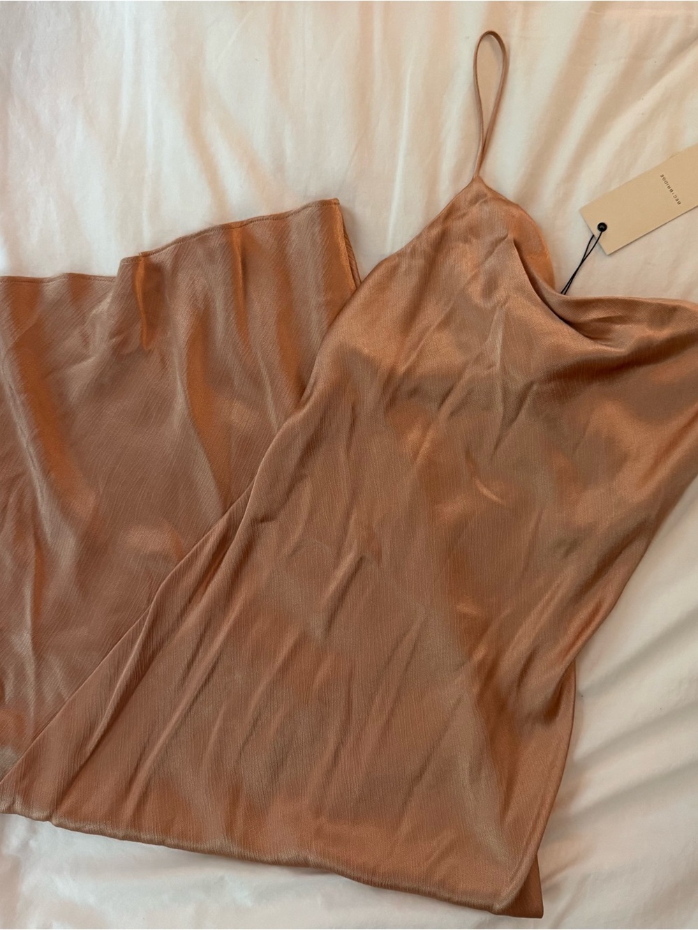 NWT Bec&Bridge Satin Slip Dress Cami in Rust/gold